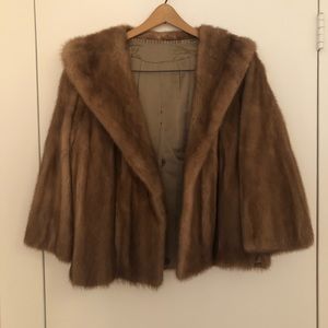 Deep tan custom made authentic mink coat